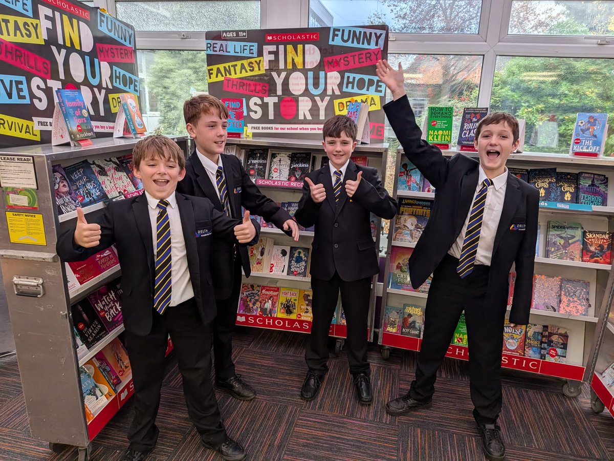 DeltaGarforth's tweet image. More pictures of students visiting our book fair today!
Perfect weather 🌧️🌧️ for curling up with a good book!