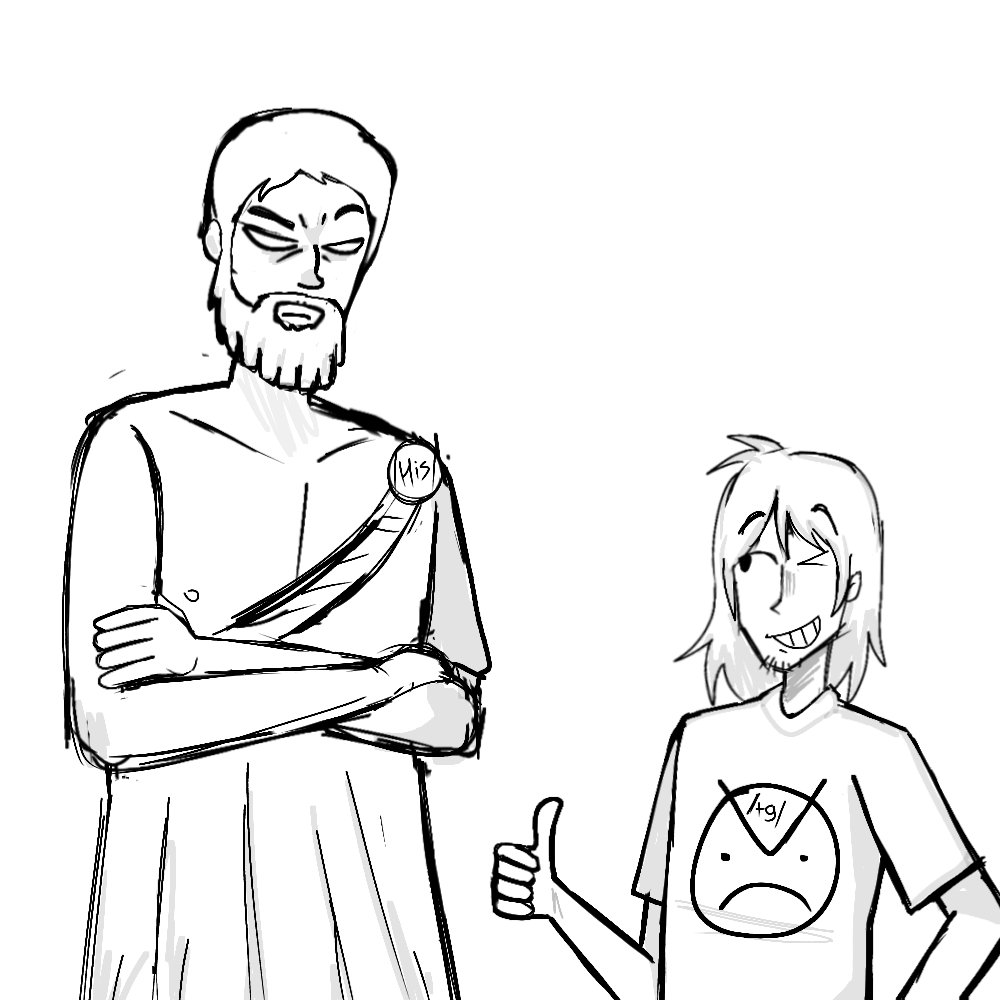 Xray085's tweet image. /his/ (Herodotus) and /tg/ (Teej)
A bit of lazy drawing excuse me mates
#boardtans #4chan