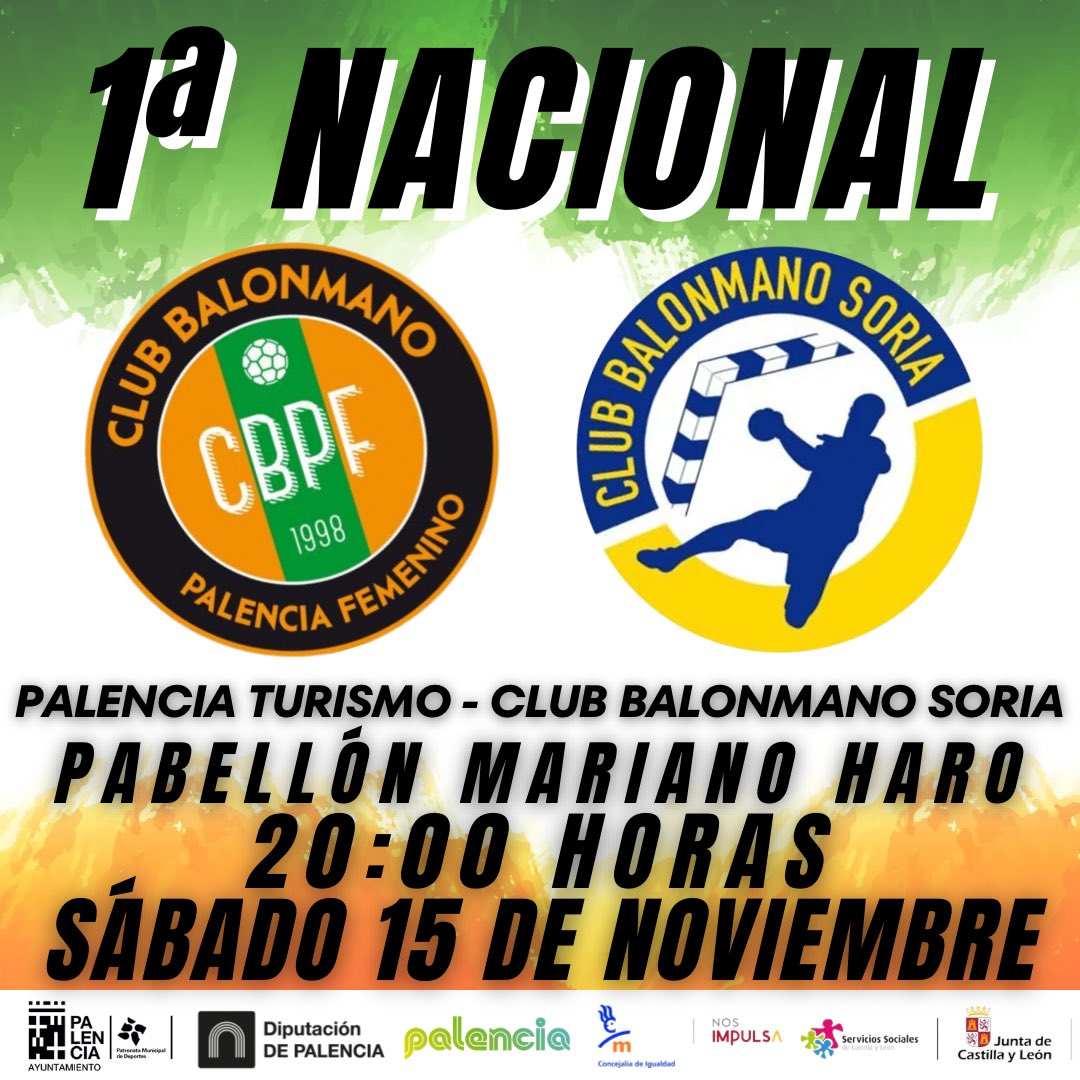 CBalonmanoPF's tweet photo. ⚽️ SEGUIMOS JUGANDO EN CASA 🤾🏼♀️
@PalenciaTurismo CBPF 🆚 @BalonmanoSoria
📌 Pabellón Mariano Haro - 20:00h
#JuntasMásBalonmano #CBPF https://t.co/MKgsZB6hHg