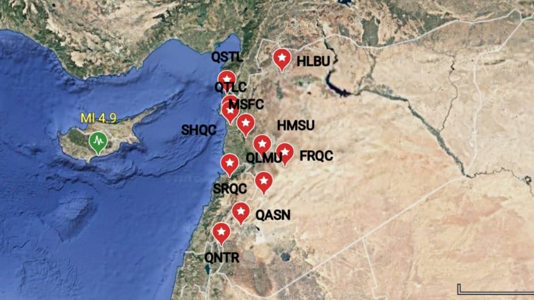 SyrianSeismic's tweet photo. تقرير علمي حول النشاط الزلزالي اليوم الأربعاء 12 تشرين الثاني

يتابع الباحثون في المركز الوطني للزلازل في سوريا عن كثب تحليل ورصد الهزات الأرضية، حيث سجلت المحطات الزلزالية  أكثر من 6 هزات بينها هزات ارتدادية في قبرص منذ ظهيرة اليوم 12 تشرين الثاني، أولها بقوة 5.2ML . https://t.co/hvUAWaMtYh