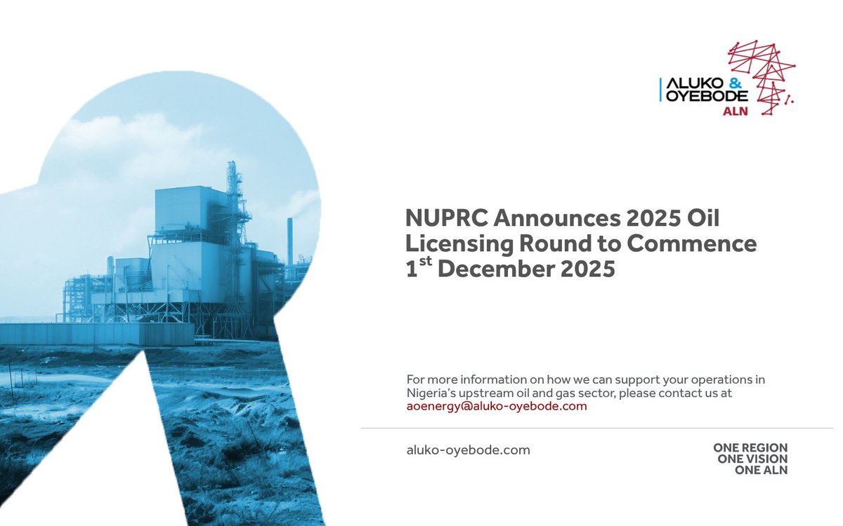 The Nigerian Upstream Petroleum Regulatory Commission (NUPRC) has announced that the 2025 Oil Licensing Round will officially commence on 1 December 2025, highlighting opportunities in undeveloped fields and natural gas in line with national energy transition priorities.