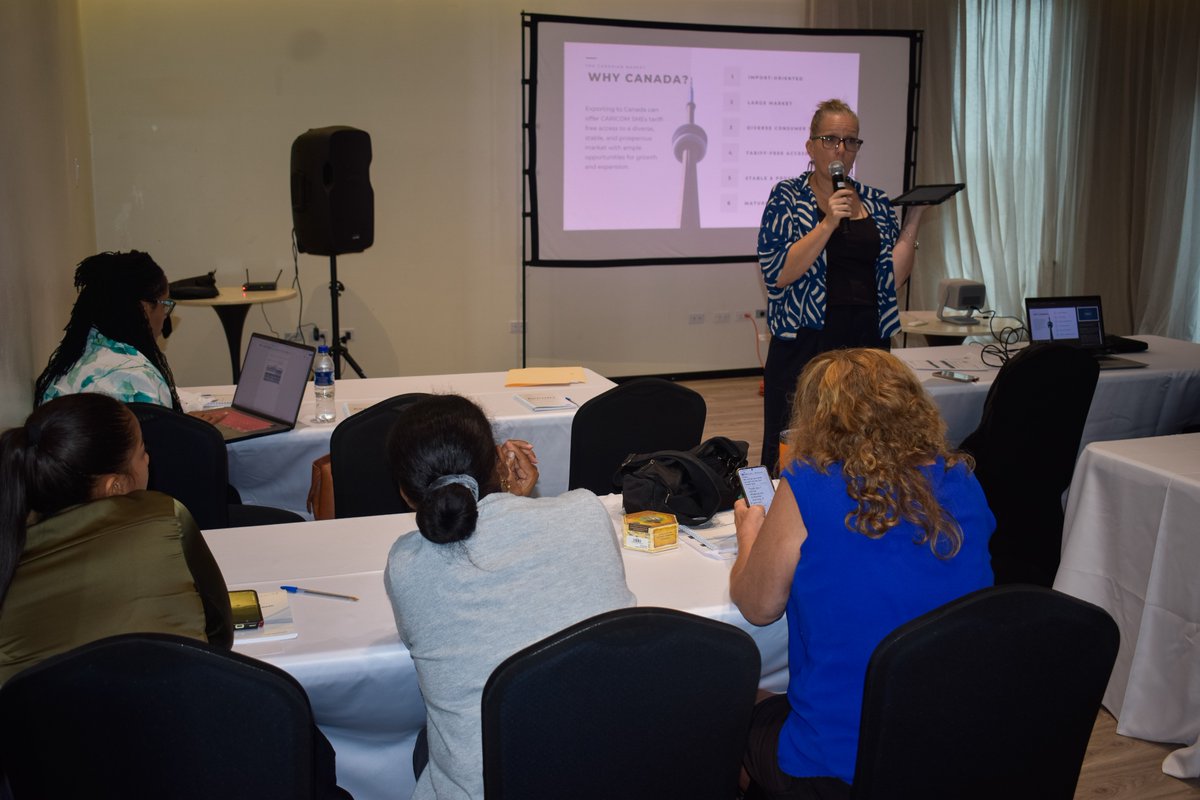 CaribXport's tweet photo. 🇧🇿 From Nov 10–11, Caribbean Export hosted capacity-building sessions & stakeholder engagements under the #GRITProject, funded by Global Affairs Canada — uniting women entrepreneurs, policymakers & partners across Belize to strengthen inclusive trade & women’s economic empowerment.

These activities form part of a week-long engagement currently underway in Belize.

@CanHCBarbados