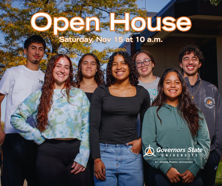 Discover your future at #GovState! Join us for our Open House on Saturday, November 15, at 10 a.m. to tour the campus, meet students and faculty, and learn about the application process. Don’t miss out! Register here: govst.edu/openhouse/