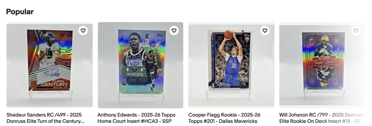 ChasinCards's tweet image. 🔥 2,500+ listings live — all accepting offers.
💥 10% OFF everything through Nov 30.
🍾Short prints, Autos, Parallels, &amp;amp; More!

👉 Shop now: ebay.com/str/chasincards

#ChasinCards #SportsCards #CardCollectors #eBay #TradingCards #Sale