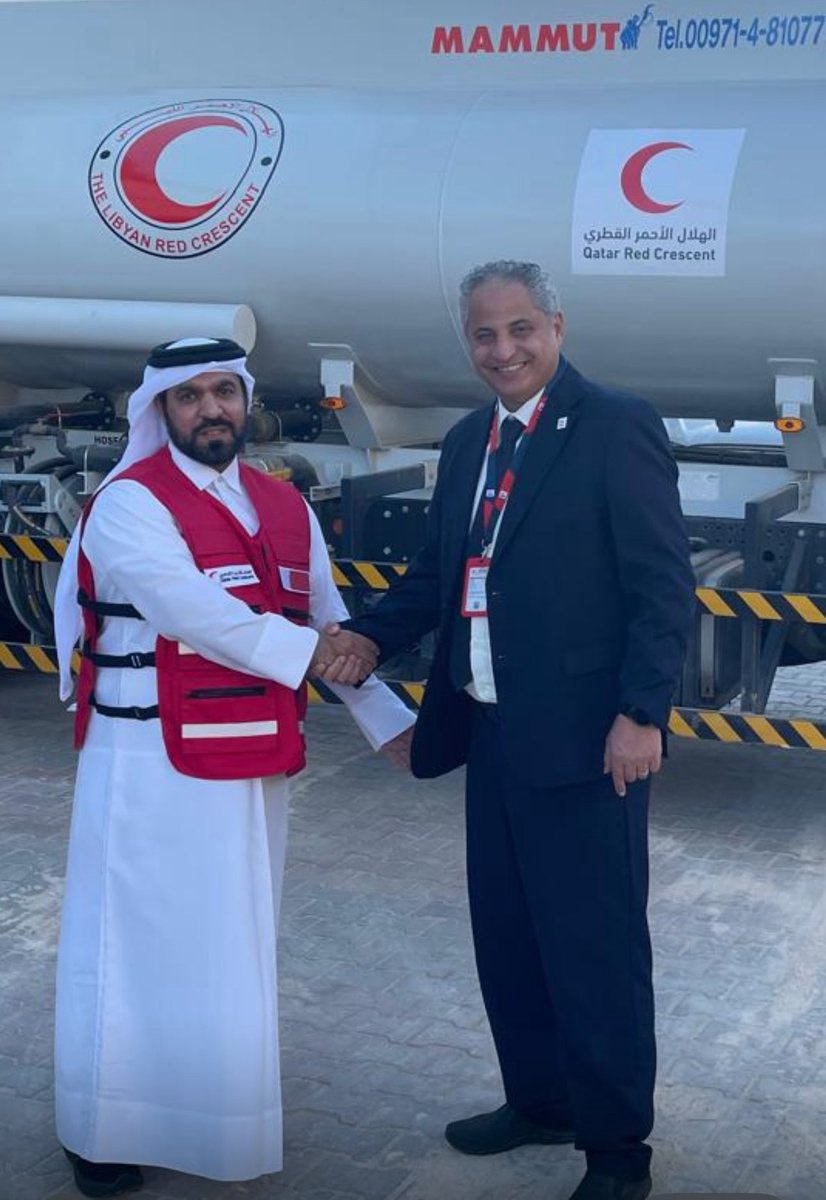 HadidRad's tweet image. 🌟 A heartfelt thank you to #QRC for their generous support of the #IFRC appeal Your commitment to providing 3 mobile health units, 2 ambulances, and 1 water tank to the #LRCS makes a significant difference in the lives of those in need. #QatarRedCrescent #LibyanRedCrescent
