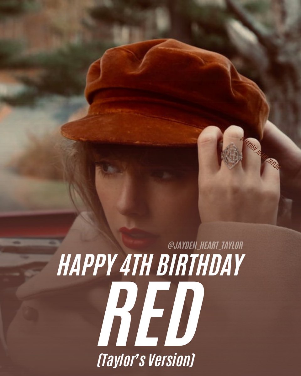 Jayden_heart_ts's tweet photo. Happy 4th Birthday Red (Taylorβs Version)! β€οΈ #4YearsofRedTV #4YearsofRedTaylorsVersion @taylornation @taylorswift13 https://t.co/fhoE4oL1uI