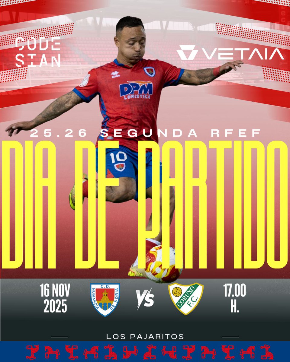 ¡Buenos días #numantinos! 👋

¡Hoy juega el #Numancia! ¡Hoy vamos a #LosPajaritos!

#NumanciaCoruxo I #SegundaRFEF