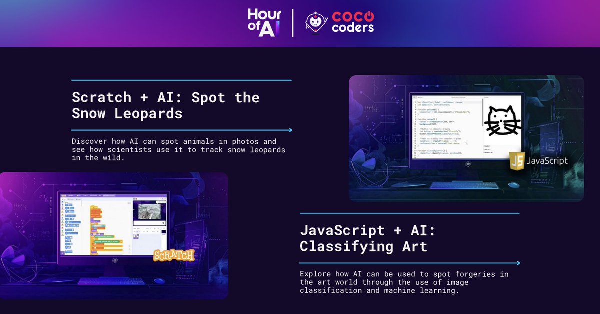 cococoders's tweet image. We’re thrilled to announce that Coco Coders is working with Code.org to help lead the global launch of Hour of AI today!

We’ve created two brand-new activities for this: cococoders.com/blog/coco-code…

#AIEducation #AILearning #TeachAI #DigitalLiteracy #TechInEducation