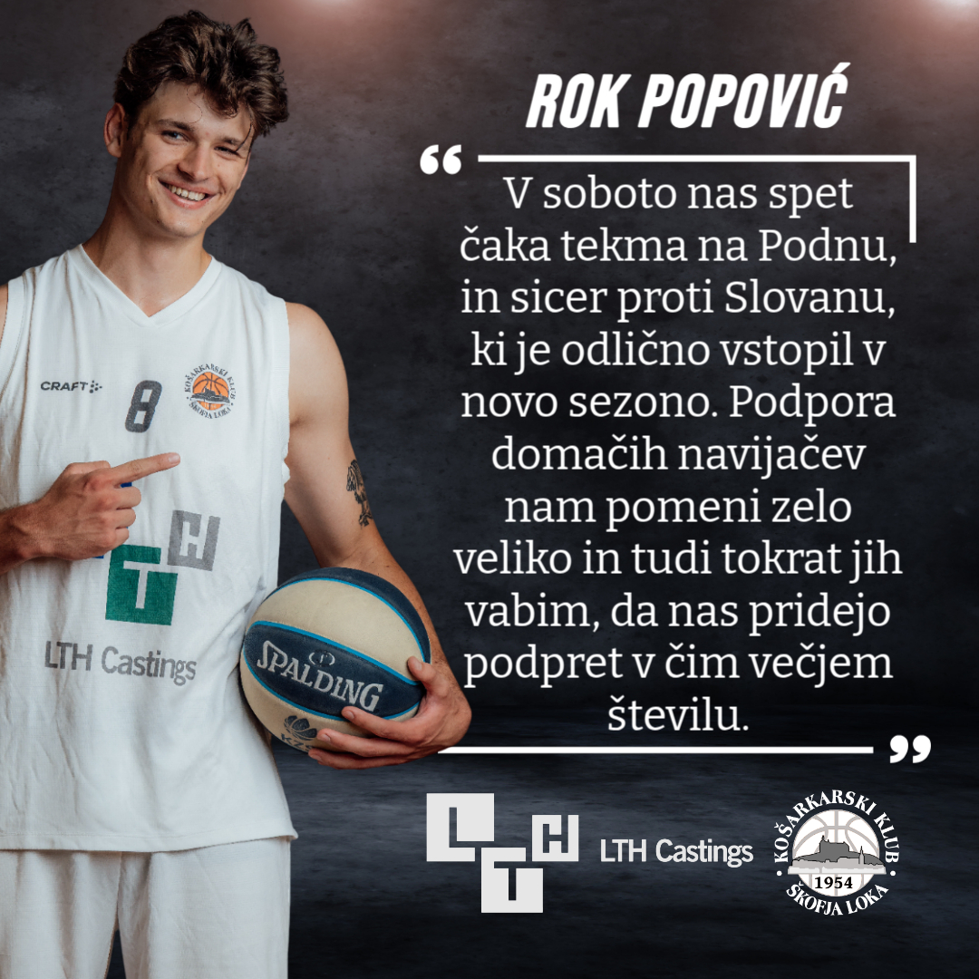 ZAKAJ V SOBOTO NA PODEN? 🏀⤵️

🏀 Ker so domači fantje spet lačni zmage.
👏 Ker brez vas ni pravega vzdušja.
🔥 Ker ko Poden diha kot eno, srce ekipe bije še močneje.

Ob 18. uri gostimo Slovan — ekipo, ki je odlično začela sezono. 

#lthcastings #skofjaloka