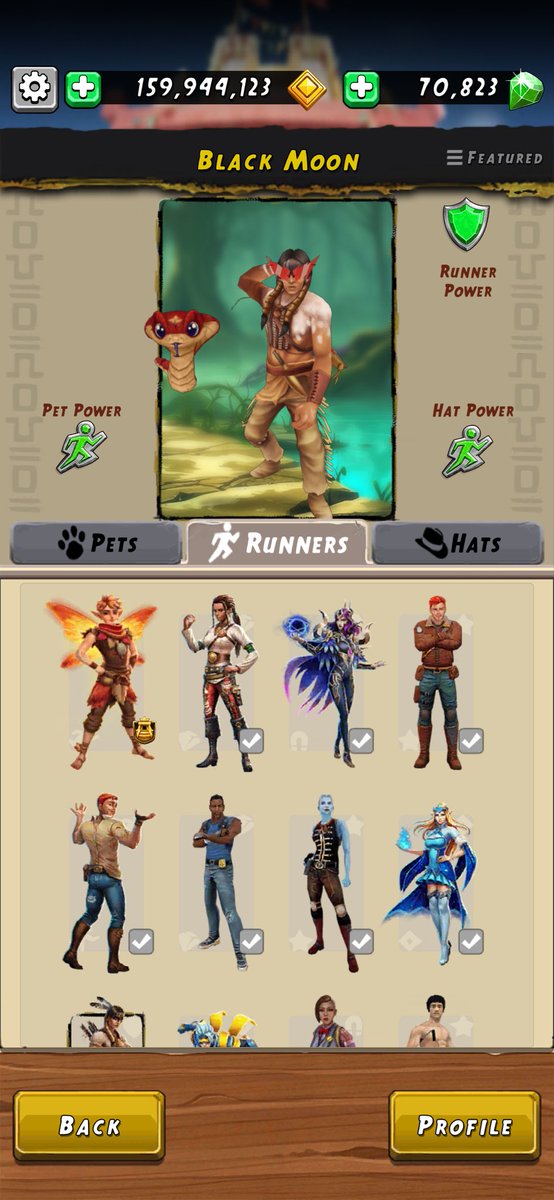 dalegattis's tweet image. @TempleRun WTH happened to #TempleRun2? Can’t fill the Runner power, the runner power from the selection window doesn’t match the actual runner power when the game starts AND YOU CANT SELECT YOUR OWN RUNNER SET UP! I’ve play this game since it originally debuted. HELP!