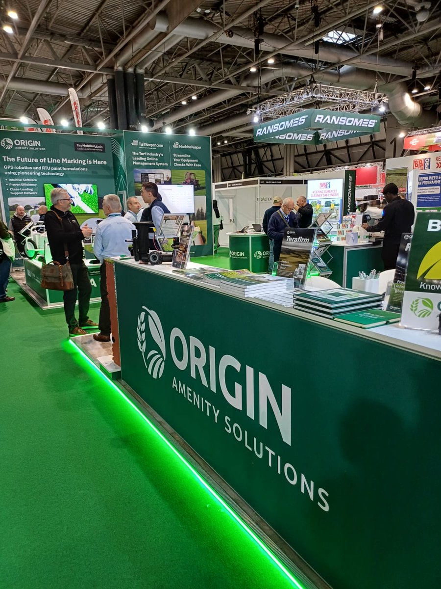 OriginAmenity's tweet image. First Day at @SALTEX_show

Visit us on Stands D080 and D090 to learn more about our wide #GroundsManagement range, as well as our #linemarking offering too.  Our "Win A Robot" competition is also still running, chat to our linemarking team on Stand D080 at the event to see how to