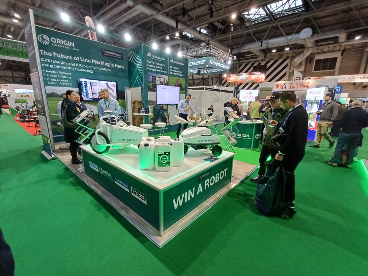 OriginAmenity's tweet image. First Day at @SALTEX_show

Visit us on Stands D080 and D090 to learn more about our wide #GroundsManagement range, as well as our #linemarking offering too.  Our "Win A Robot" competition is also still running, chat to our linemarking team on Stand D080 at the event to see how to