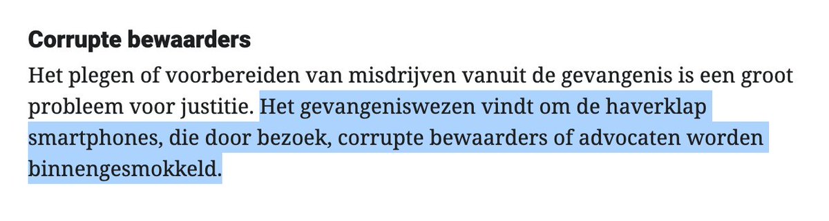 Zou mooi zijn als <a href="/JohnvdnHeuvel/">John van den Heuvel</a> ook eens 'om de haverklap' de namen van die smartphone-smokkelende-advocaten doorgeeft. Maar dat zal wel weer erg complex zijn. 🚮 #advocaten