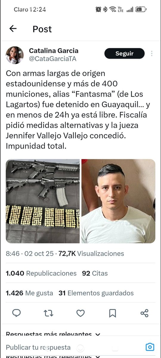 Pueblopopular's tweet photo. @Miguelngel31232 @DanielNoboaOk Mira unos de los miles de caso q salen libres https://t.co/deGOYj7vXk