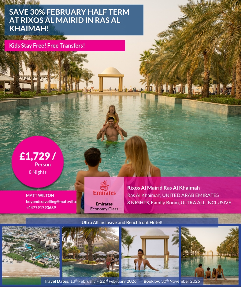 mattwilton73's tweet photo. SAVE 30% FEBRUARY HALF TERM AT RIXOS AL MAIRID IN RAS AL KHAIMAH!, UAE.
#Wanderlust
#TravelMore
#ExploreTheWorld
#AdventureAwaits
#SeeTheWorld
#DreamDestinations
#PassportReady
#BucketListTravel
#JetSetGo
#VacationVibes https://t.co/zpsLTOANsK