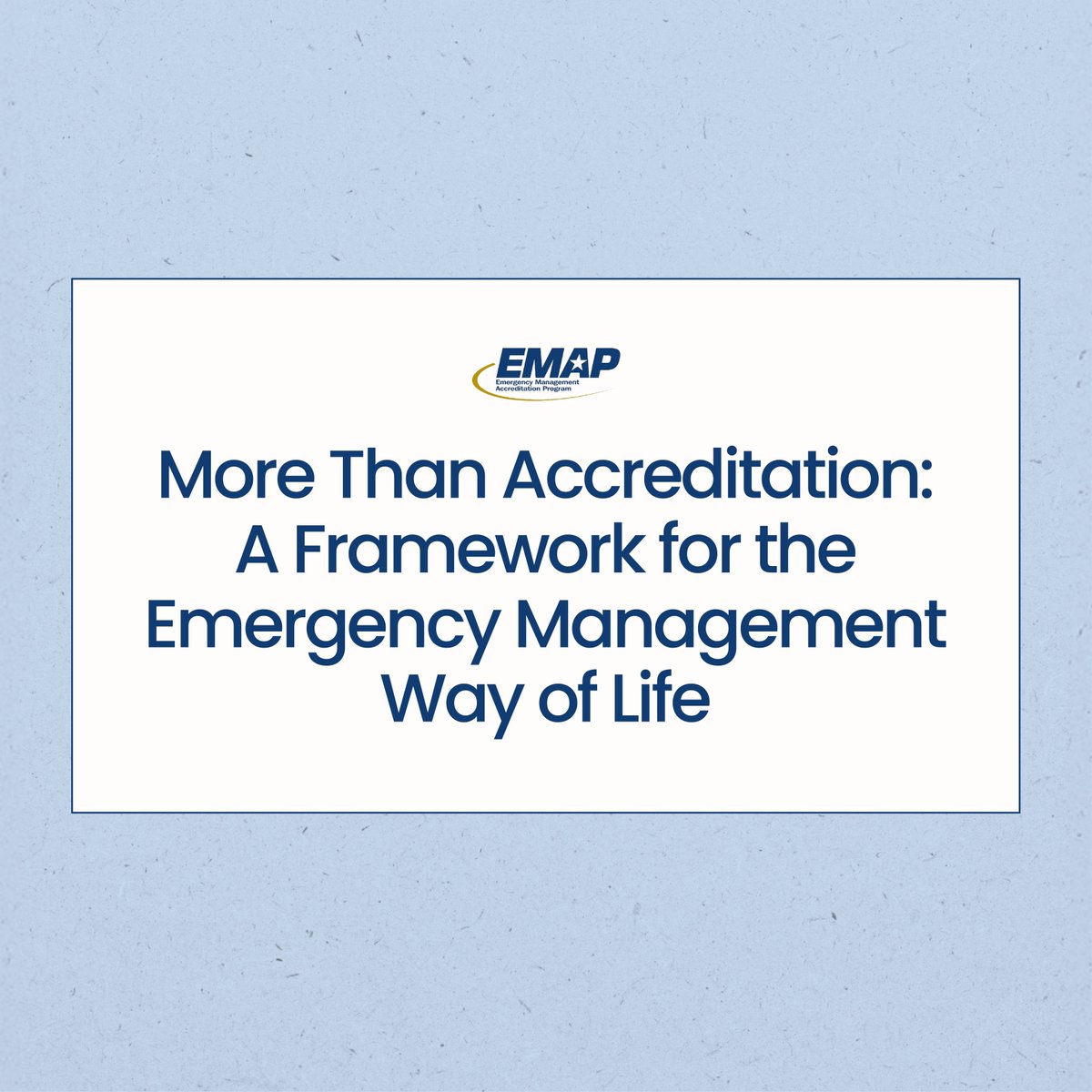 EMAP_US's tweet image. EMAP accreditation is a milestone, not the mission. In his article, Todd Livingston shares how the EMAP Standard helps Programs build systems that last.

Read now: ow.ly/NXnM50Xqzgf

#EMAP #EMAPAccreditation #EmergencyManagement #EMGTwitter