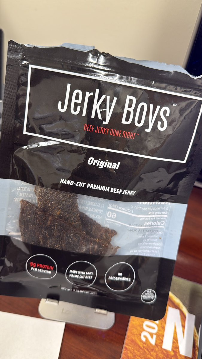 wmarkgoodman69's tweet photo. Literally the BEST jerky ever!  No kidding.  Cant wait for more flavors. Worth a little extra when buying, for better taste and quality!!!  Just buy it. You’ll see.  #jerkyboys https://t.co/I9noojp8Zo