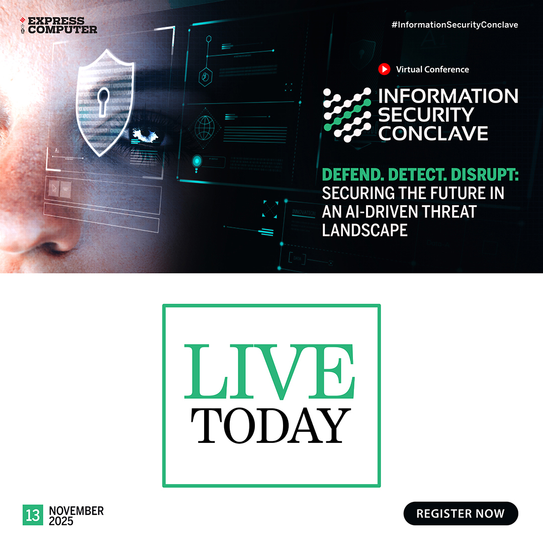ExpComputer's tweet image. #LiveToday from 2:30 PM to 6:00 PM IST | Register Now: t.ly/12iscvcX

Join this impactful #VirtualConference - #InformationSecurityConclave 2025 ~ Defend. Detect. Disrupt: Securing the Future in an AI-Driven Threat Landscape

Follow us on our social media platforms for…