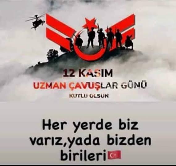 #UzmanÇavuş
#12KasımUzmanÇavuşlarGünü
<a href="/alitilkici38/">Ali Tilkici 🇹🇷</a> 
<a href="/TEMUD_2024/">Türkiye Emekli Uzman Erbaşlar Derneği (TEMUD)</a> 
<a href="/OrkunOzeller/">Orkun Özeller</a> 
<a href="/bombacimlym3/">BOMBACI MÜLAYİM</a> 
<a href="/specialist1998/">Taner BAŞ</a> 

12  Kasım Uzman Çavuşlar  Günü’nü en içten dileklerimle kutlarım.
Görevi başında şehit düşen kardeşlerime Allah’tan rahmet, Gazilerimize sağlıklı, huzurlu ve uzun