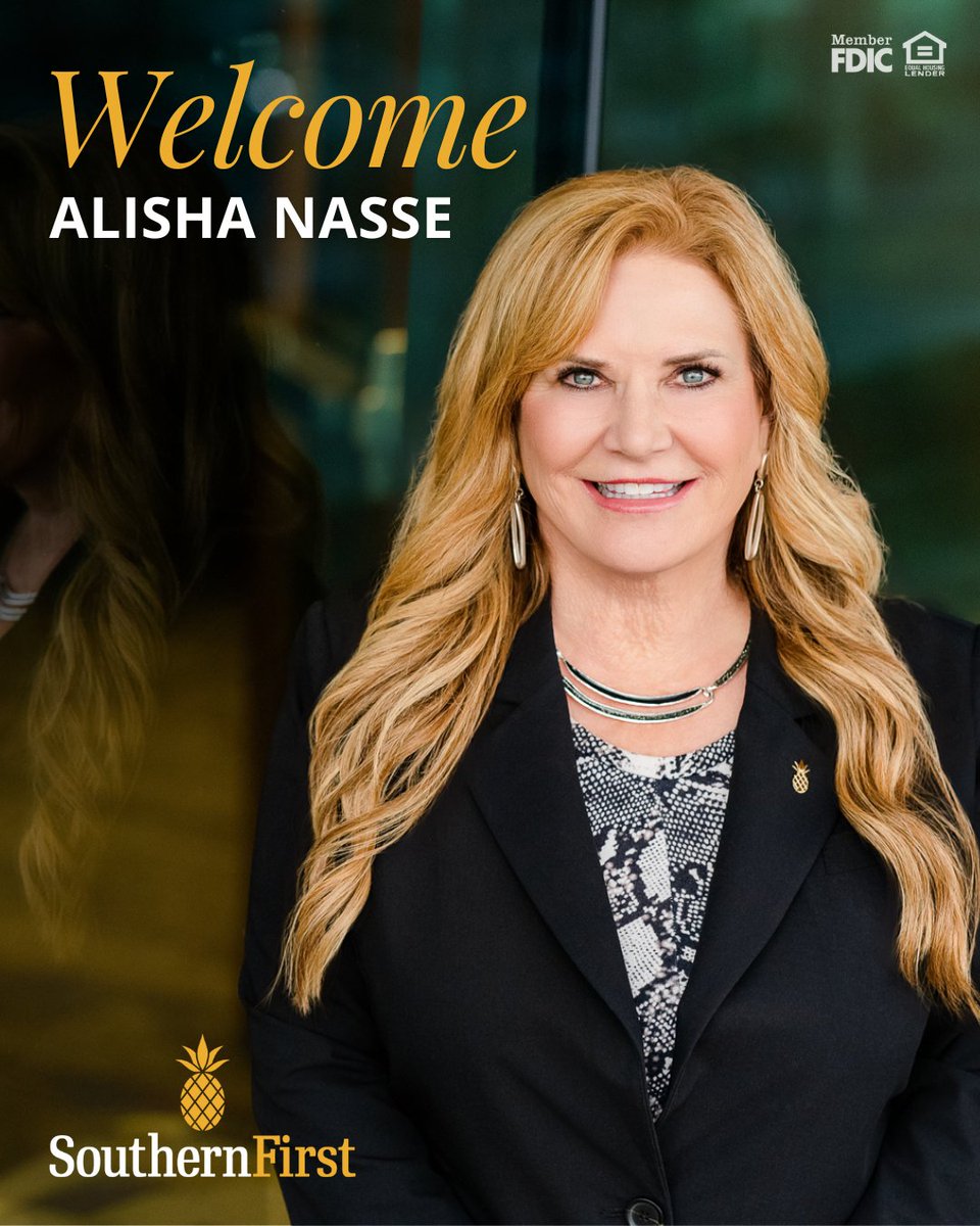 We are excited to welcome Alisha Nasse as Team Leader and Senior Vice President in Atlanta! With more than 30 years of banking experience, Alisha brings extensive knowledge and leadership to Southern First.