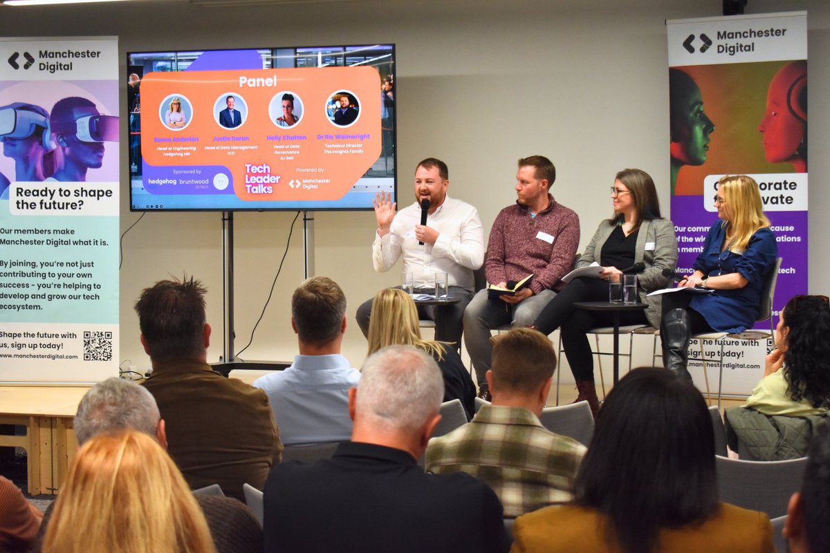 hedgehoglab's tweet image. We were proud to sponsor @McrDig Tech Leader Talk exploring the power and responsibility of data.

Chaired by our own Rebecca Anderton, Head of Engineering, the panel tackled transparency, ethics and AI-driven innovation in tech.

#TechLeadership #DataEthics #AI #Innovation…