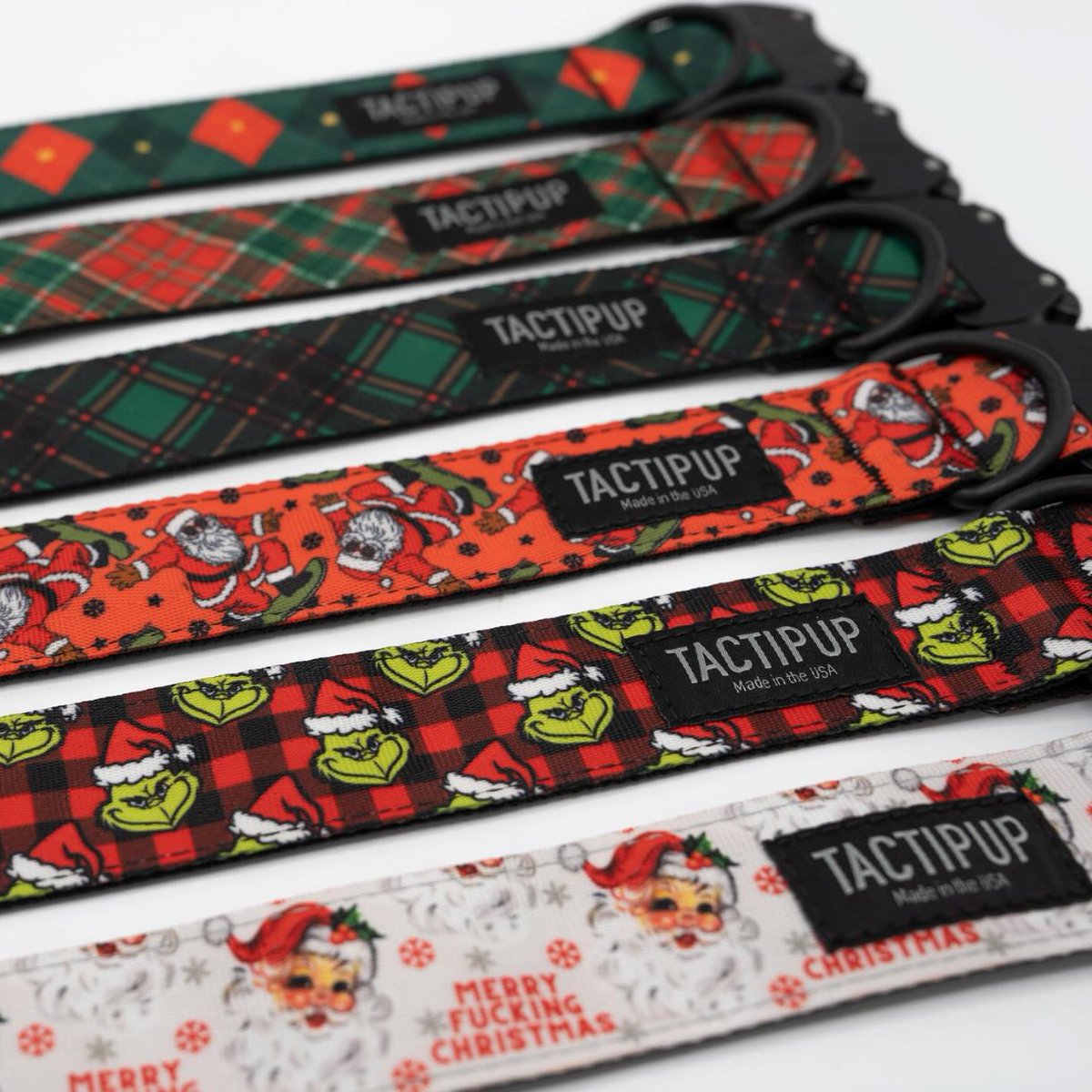 Tactipup's tweet photo. If you have resting Grinch face as the weather is getting colder, we get it. 

These limited edition Christmas collars are the solution. Launch is Tuesday, November 18th at 7pm EST! These will sell out, so be sure to mark your calendars!🎄 https://t.co/SkE6V33b2I