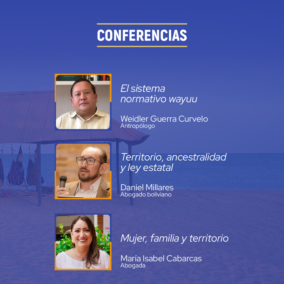 judicaturacsj's tweet photo. 📢 ¡Llega el XII Encuentro Nacional de la Jurisdicción Especial indígena!

Conoce a los conferencistas y panelistas que nos acompañarán durante el 13 y 14 de noviembre en Albania, La Guajira.

¡No te lo pierdas!

#TerritorioYJusticiaIndígena https://t.co/v89dfbenNI