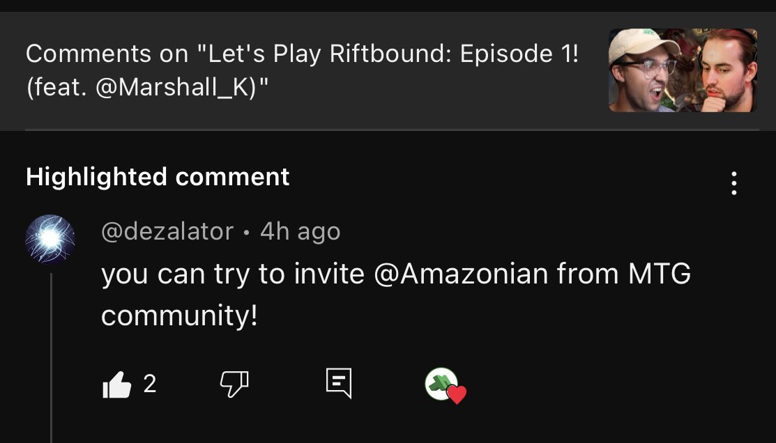We already have our first request for another guest creator! <a href="/coL_Amazonian/">Amy the Amazonian ☕ 💕 🤖</a> would you be interested in playing some Riftbound for a YouTube video? 👀