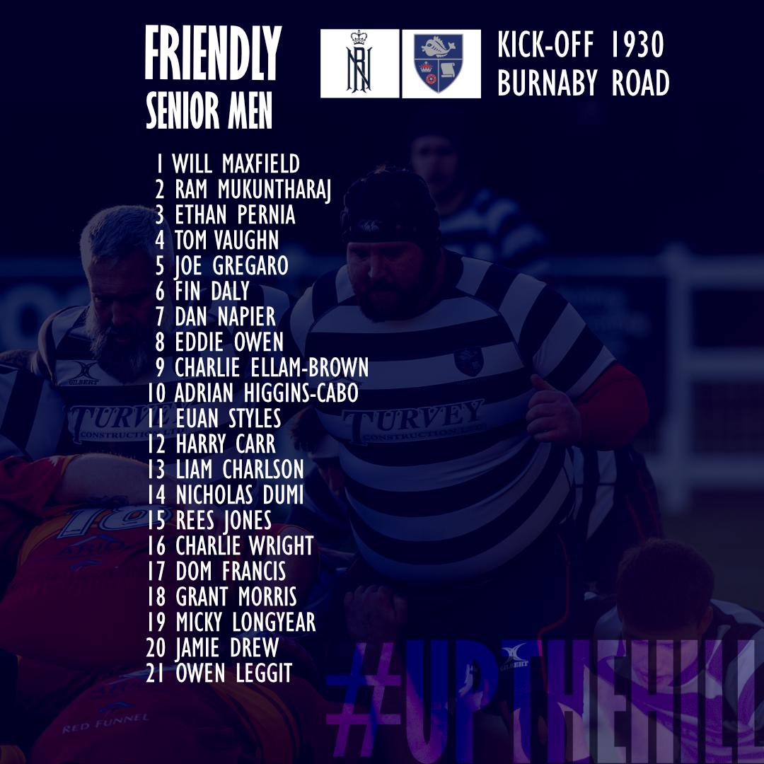 havantrfc's tweet photo. The senior men are in action this evening against @RNRugby in Portsmouth. 

Team news ⬇️ https://t.co/Ocbh0qXIki