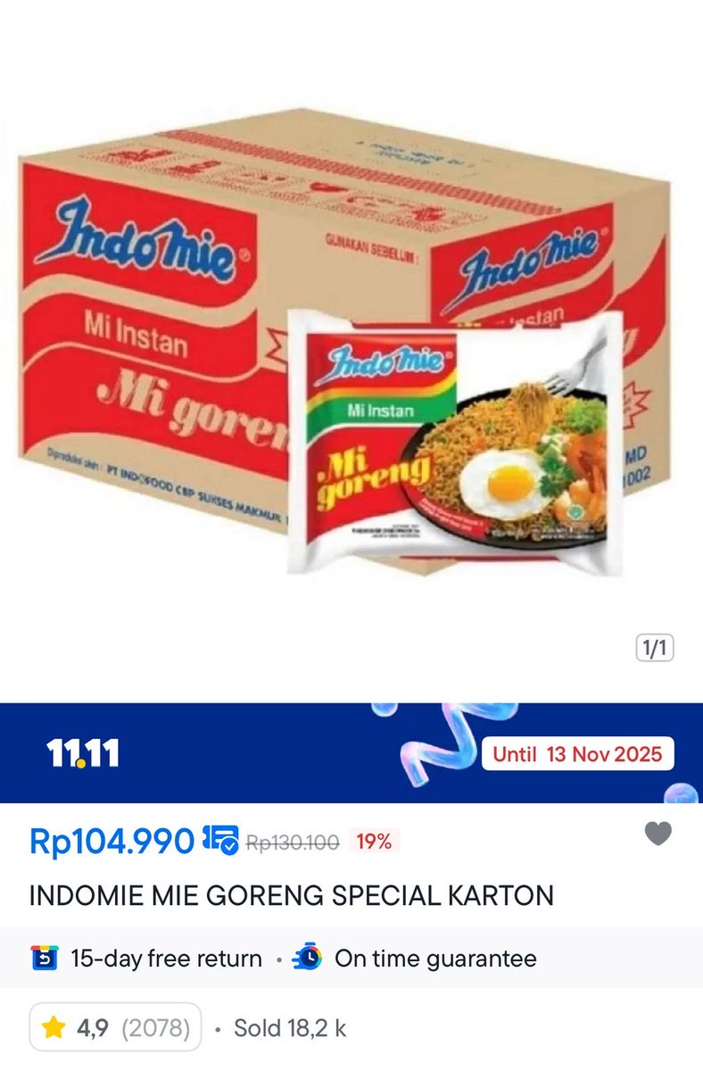 willyhr28's tweet photo. Persiapan tgl tua emang penting 😎
Stock mie goreng &amp; kecap biar akhir bulan bisa tetep makan sambil nunggu gajian 🍳
Tadi cek promo 11.11 blibli Indomie 1 karton cuma 104rb + Bango Twinpack lagi promo juga 😭

🍜 https://t.co/qI2tlrCOtx
🍶 https://t.co/xDnheVhRRb https://t.co/dr1Jtcm7Q0