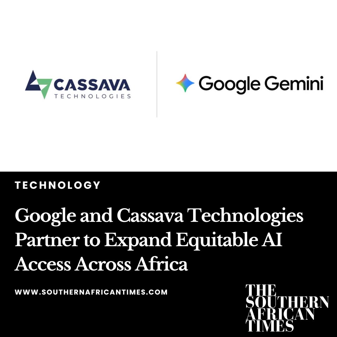 Google and Cassava Technologies are partnering to bring data-free access to Gemini AI across Africa, including a 6-month free trial of Google AI Plus. A major step toward digital equity on the continent.

Read the full story: southernafricantimes.com/google-and-cas…