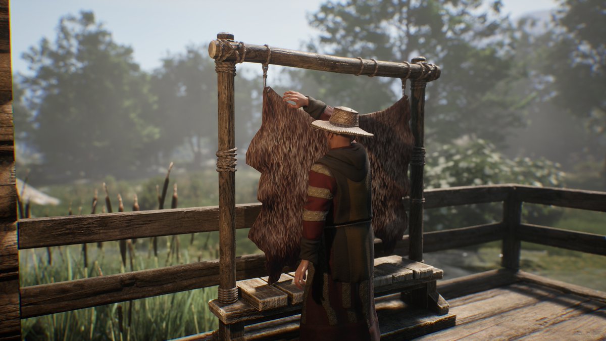 NobleLegacyGame's tweet image. In Noble Legacy, your hunters can procure and process pelts with the tanning rack in the Hunters Lodge. These resources will become vital in sustaining various production needs in your village!

#noblelegacy #CraftingGame #BuildingGame #ResourceManagement #SandboxRPG