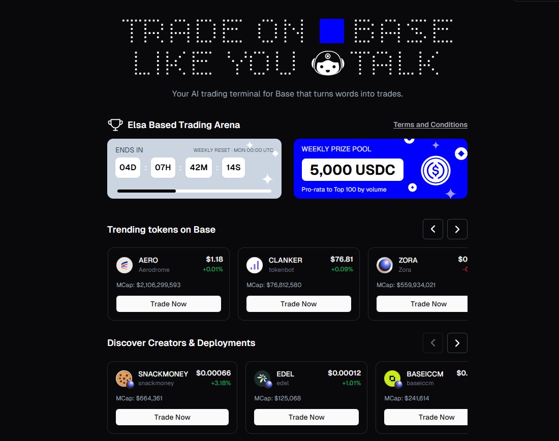 sollomocn's tweet photo. GN chat 🌜 gElsa

Can i get a GN?

The Elsa Trading Arena on Base keeps getting busier, you can trade just by typing prompts and let Elsa handle the rest

Top 100 traders share a $5,000 USDC weekly pool,
all verified and tracked onchain

Worth paying attention. https://t.co/SdVKiR6Khi