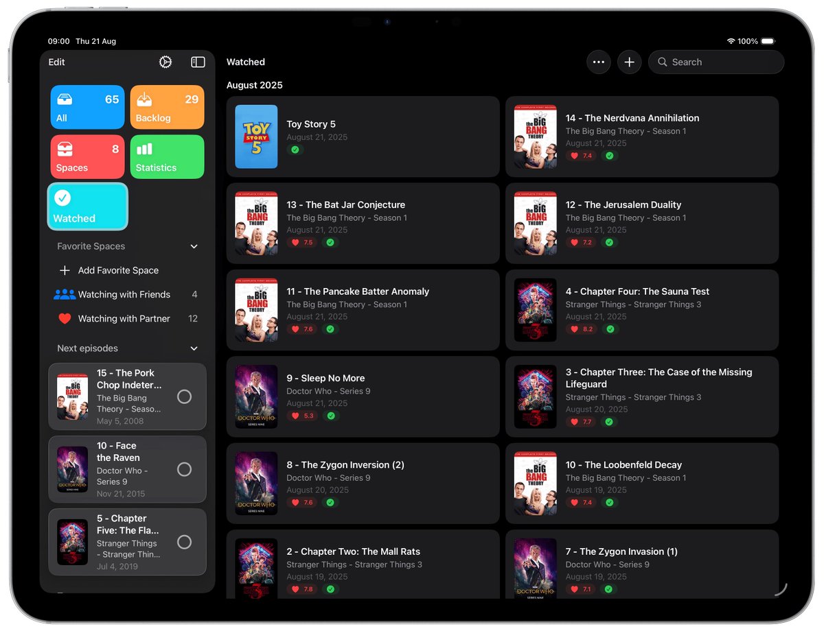 Movies are more than entertainment, they’re memories.

A night at the cinema, a film that changed your mood, a story that stayed with you for years.

Movie Tracker helps you keep track of what you’ve watched, but also when and how it made you feel.