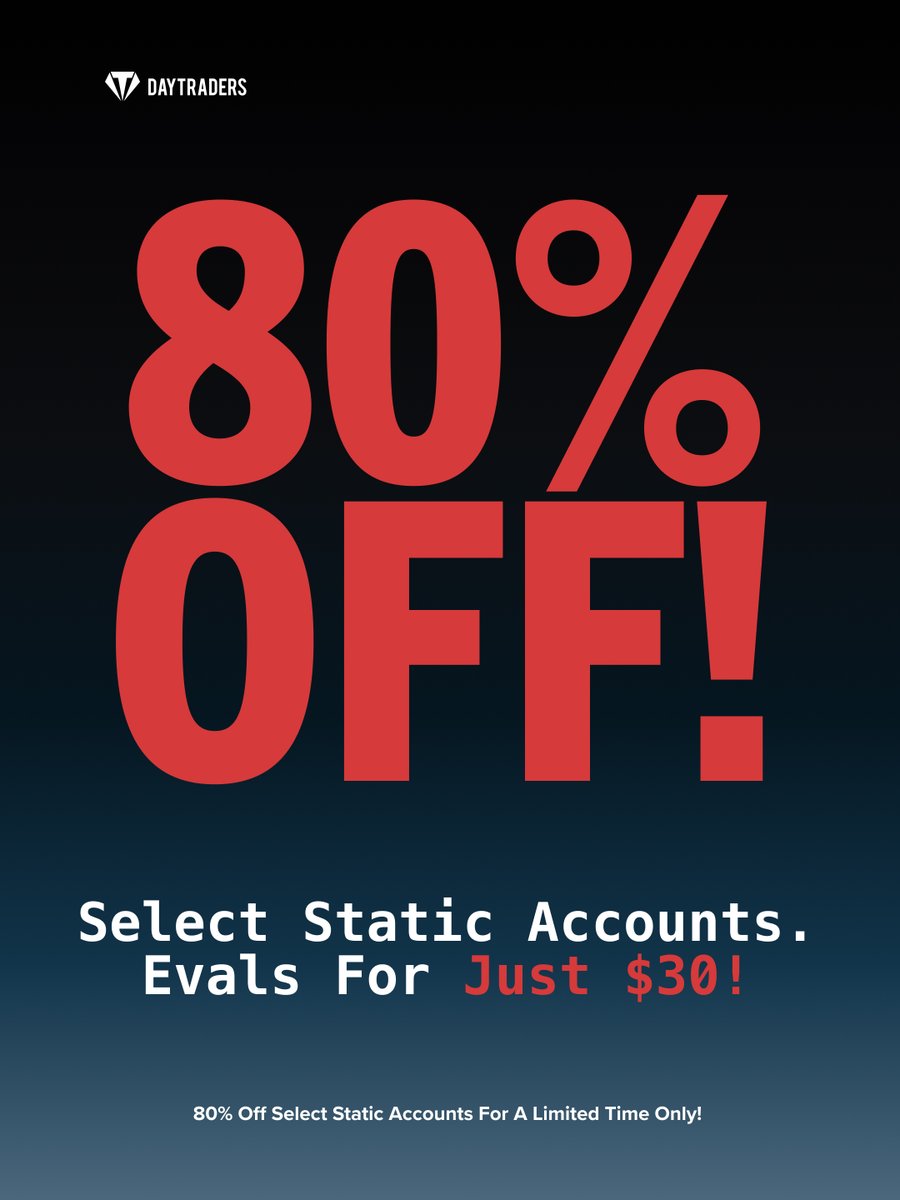 80% Off Select Static Accounts! Get Started For Just $30! daytraders.com