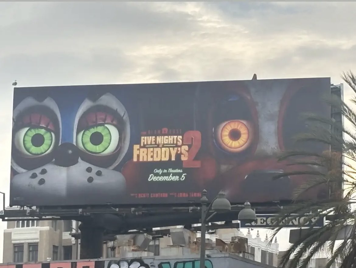 found a toy bonnie and mangle billboard staring down at us this morning