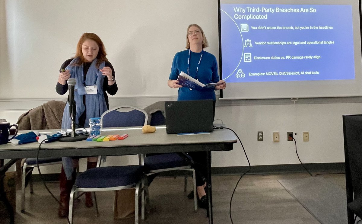 christinayiotis's tweet image. “Whose #Breach Is It Anyway? – Untangling #Liability, #Disclosure &amp;amp; #Control In #Vendor/#SupplyChain #Hacks” Fran Knox Faircloth, Partner, @RopesGray LLP &amp;amp; Kelly Miller, Managing Director, Cybersecurity &amp;amp; Data Privacy Communications, @FTIConsulting @TeachPrivacy @privsecacademy