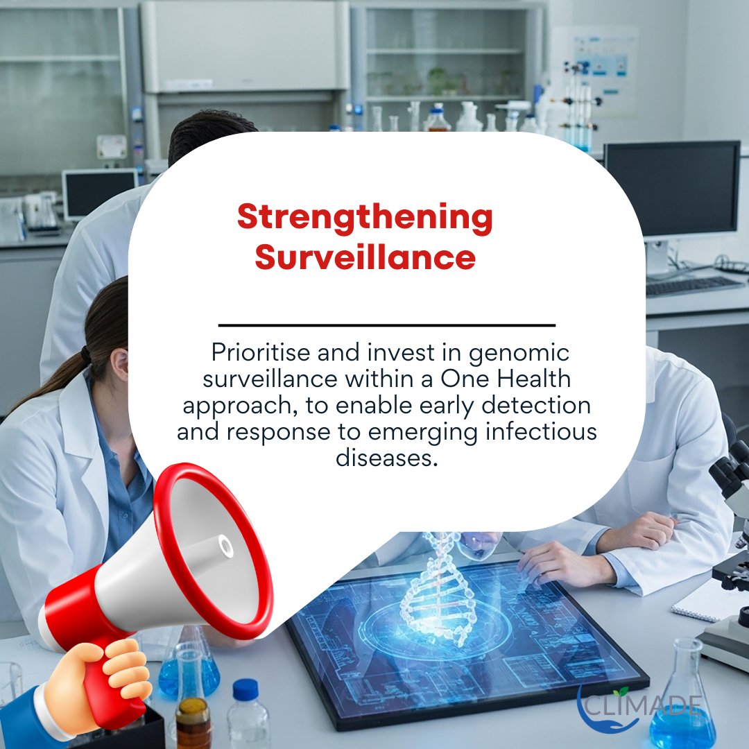 ceri_news's tweet image. The time to act is now.

Climate change and infectious diseases are converging into a global health emergency. The #CLIMADE #COP30 report calls for urgent action:
 ✅ Strengthen surveillance and genomic tracking
 ✅ Reporting Outbreaks Timeously
 ✅ Protect vulnerable populations…