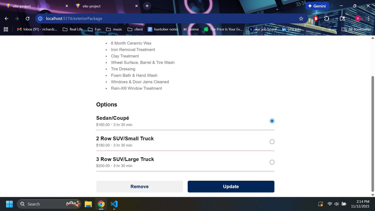 choir241's tweet image. Keeping up the good work with delete and update functionality along with addressing some edge cases like when the user doesn't select an option.

Also addressed some errors with logic like calculating totals.

Next I wanna add the Text Us button &amp;amp; form 🔥

#buildinpublic #100devs