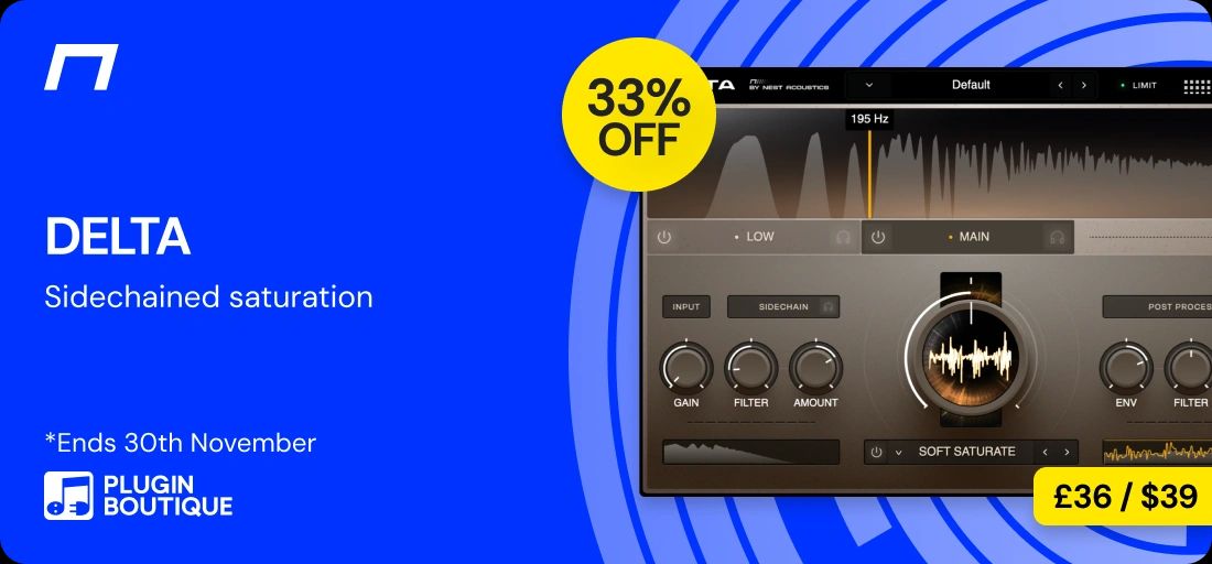 Nest Acoustics DELTA Black Friday Sale: Up to 33% off. Offer ends November 30th.

🔗 pluginboutique.com/deals/21445#a_… [affiliate link]