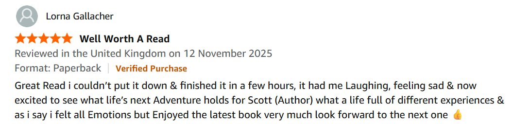The  very latest review for the new book. It's 5 stars!!