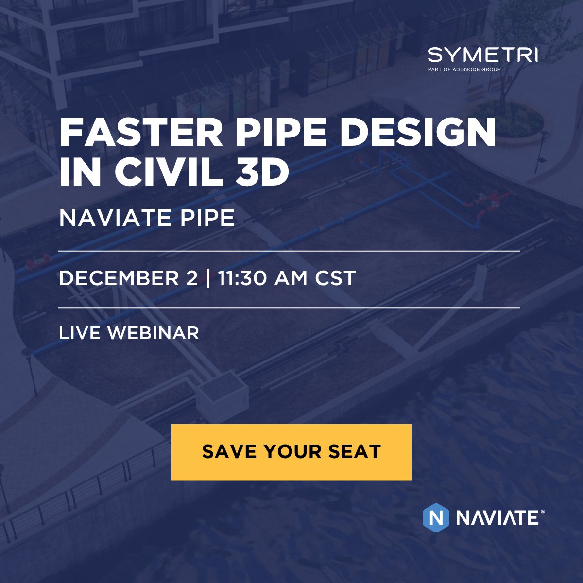 Repetitive pipe design slowing you down? 💡
Join our free webinar and see how Naviate for Civil 3D automates time-consuming tasks — so you can design faster, stay accurate, and deliver projects with ease.
 
🚀 Save your spot today! bit.ly/4oZIZ7T