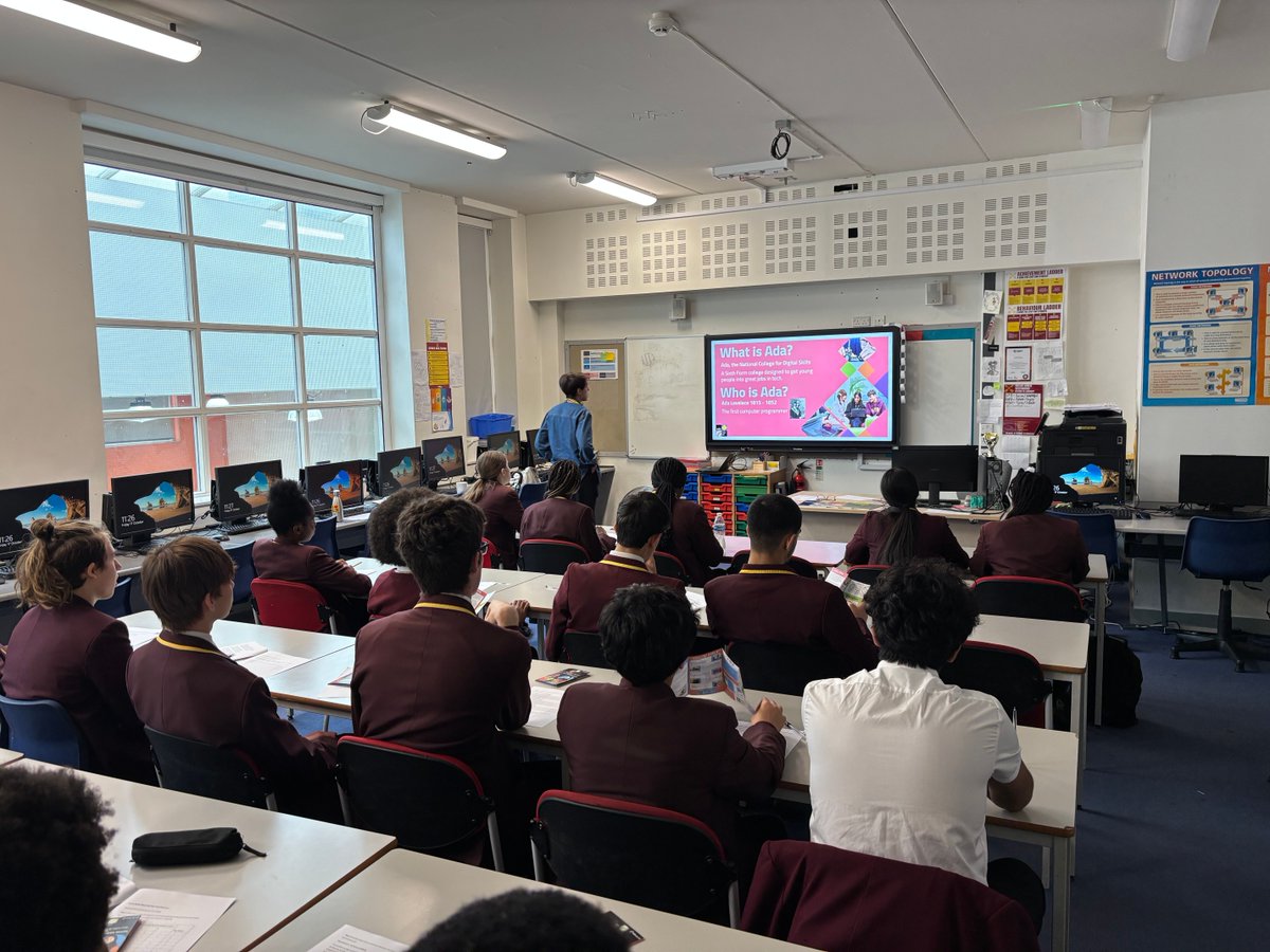 StPetersUK's tweet image. Our Year 11 Computer Science students had an inspiring visit from @Ada_College. They explored tech pathways through A Levels, BTECs &amp;amp; T-Levels, and participated in interactive sessions like the Crack the Code Challenge, A.I. &amp;amp; Ethics Discussion and Careers in Tech.  #FutureCoders