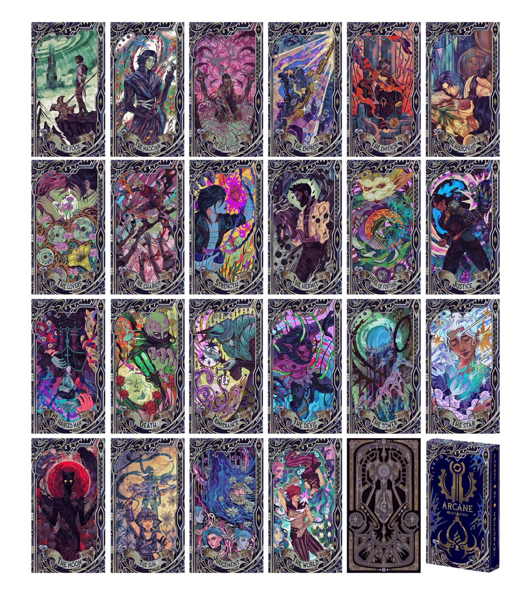 emeldraws's tweet photo. Thanks for the love on my Arcane Major Arcana series! It’s now available on my shop for preorder. The set also comes in two sizes: standard and large and will have a box casing ✨

🌿 https://t.co/1QNHz36s6H https://t.co/bQxQxWiNoY