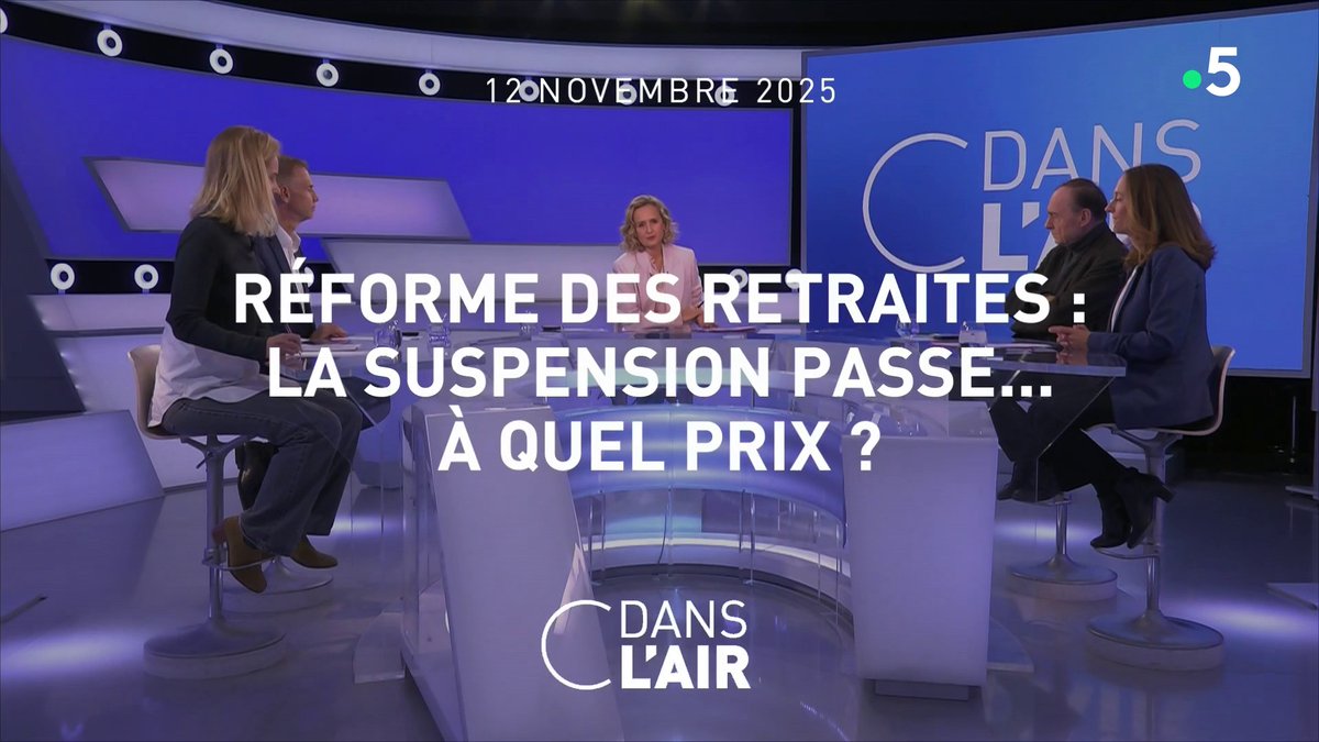 Cdanslair's tweet image. #cdanslair avec @Caroline_Roux, c'est maintenant sur France 5.  Au programme ce soir - Réforme des retraites : la suspensions passe...à quel prix ?

Posez-nous dès maintenant vos questions !
#Politique #retraites