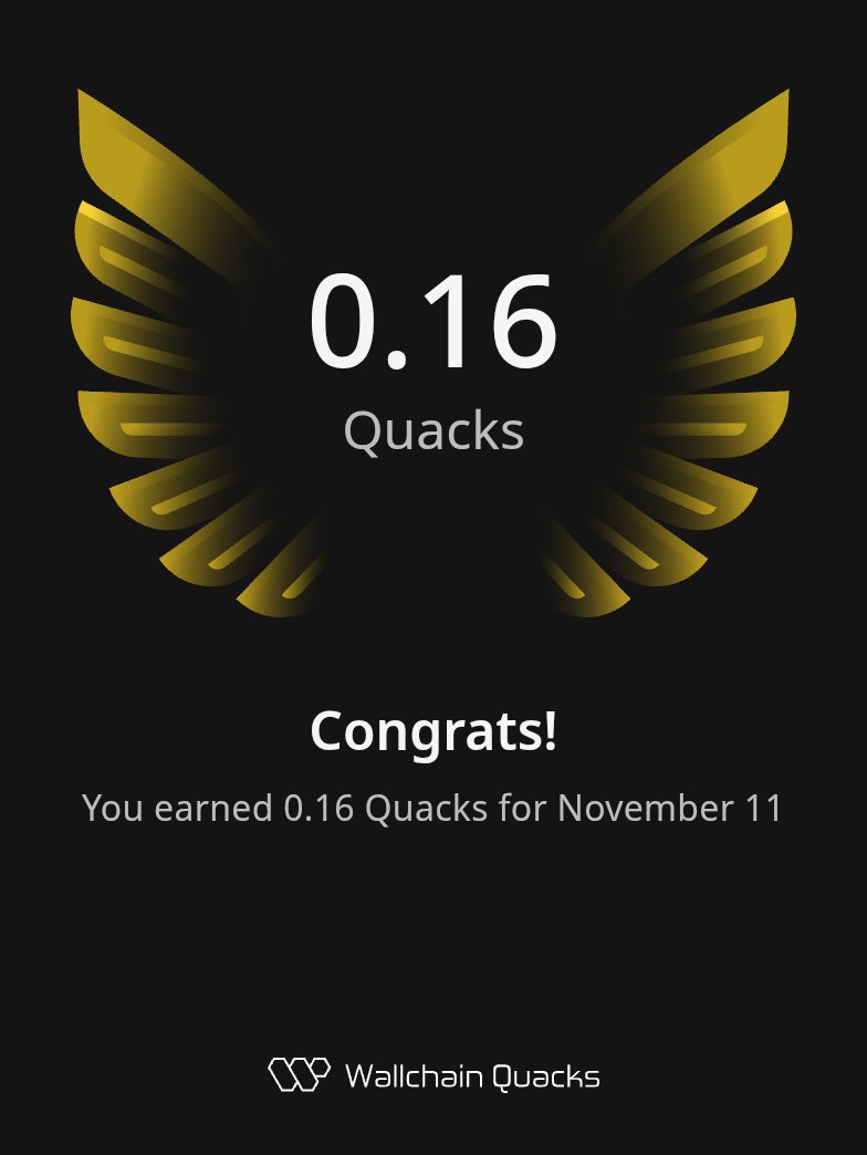 Just earned 0.16 Quacks on <a href="/wallchain/">Wallchain Quacks</a> in one day 🦆

Turn insights into rewards and climb the leaderboard 🥇

Use my referral link – quacks.app/?ref=Crypt_J0el