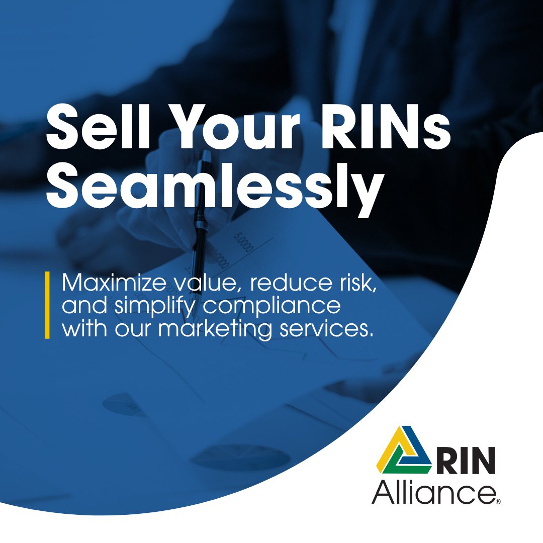 RIN sales don’t have to be complicated. RINAlliance helps you sell small or large volumes confidently, maximize value, reduce fraud risk, and stay ahead in the market. Learn more: rinalliance.com/rin-marketing/ 

#RINs #RINTechnology #RINManagement