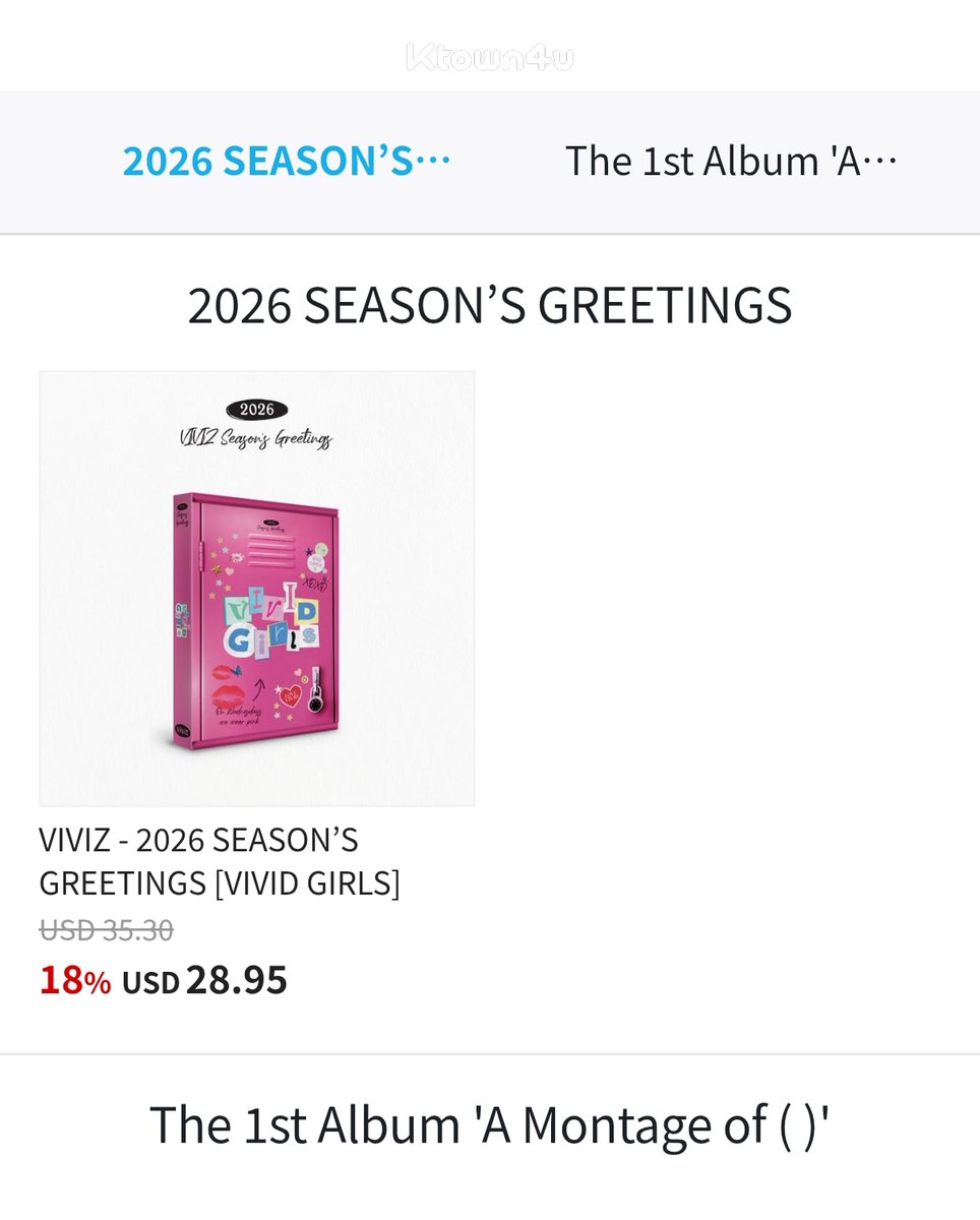 ★VIVIZ GLOBAL UNION
<a href="/Ktown4u_com/">Ktown4u_com</a> X @ <a href="/GfriendBuddyPH/">Gfriend Buddy PH</a> 

💜 VIVIZ - 2026 SEASON’S GREETINGS [VIVID GIRLS]

✔️ Order the [SG] through FC LINK and get a 18% discount on the Ktown4u website! POB's deadline 2025. 11. 21 23:59(KST) 

🛒 Fanclub Discount Link
🔗(tinyurl.com/bdf2s2dn)
