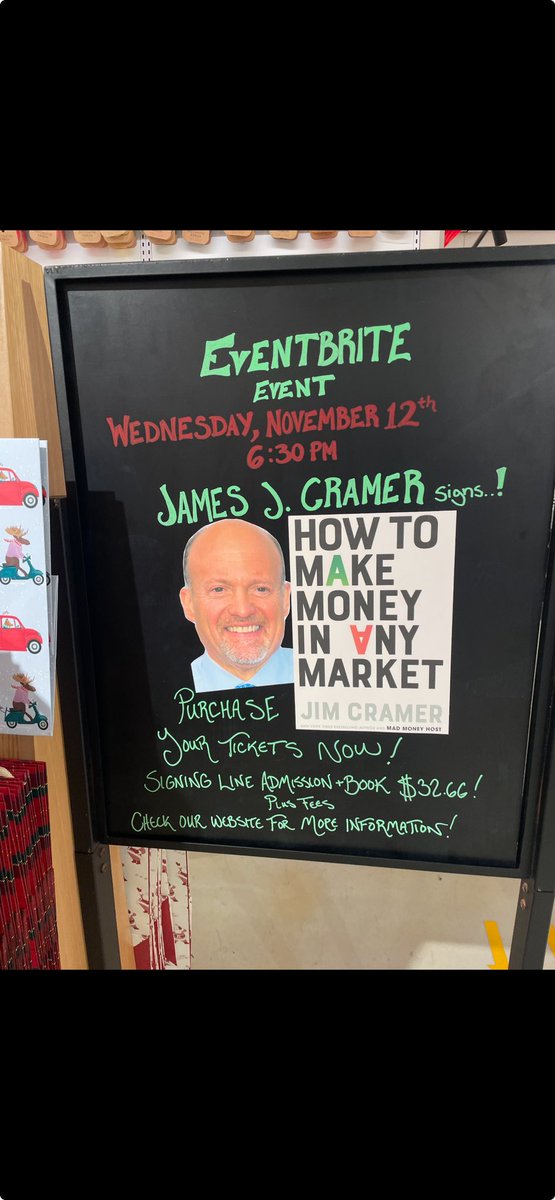 jimcramer's tweet image. see you tonight, Barnes &amp;amp; Noble, Brooklyn ! 6:30 pm