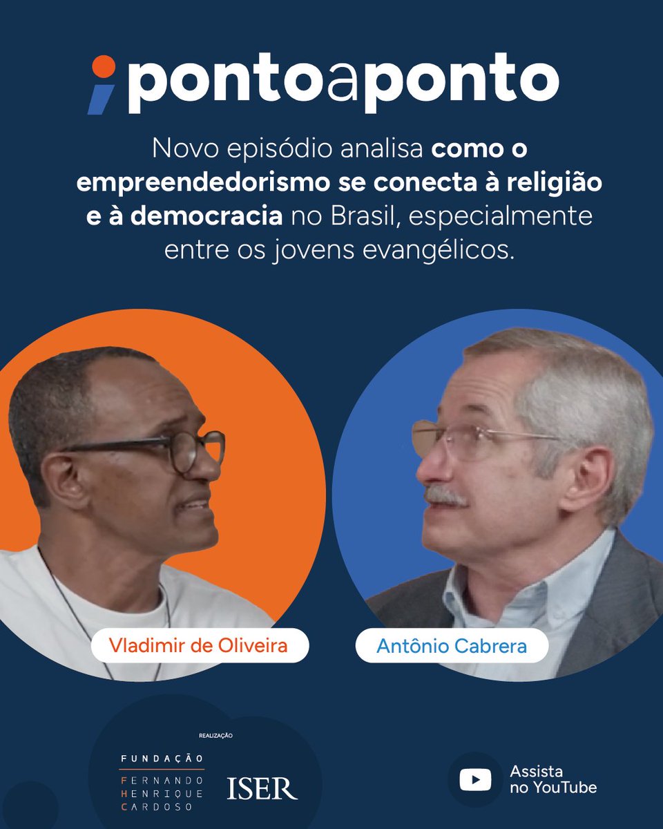 A Fundação FHC lança hoje um novo episódio da série original ‘Ponto a Ponto’.

Neste bate-papo, promovido em parceria com o <a href="/isernarede/">Instituto de Estudos da Religião</a>, Vladimir de Oliveira (coordenador pedagógico e articulador social no Jardim Gramacho e na Baixada_Lab, além de pastor na Igreja Cristã Redenção